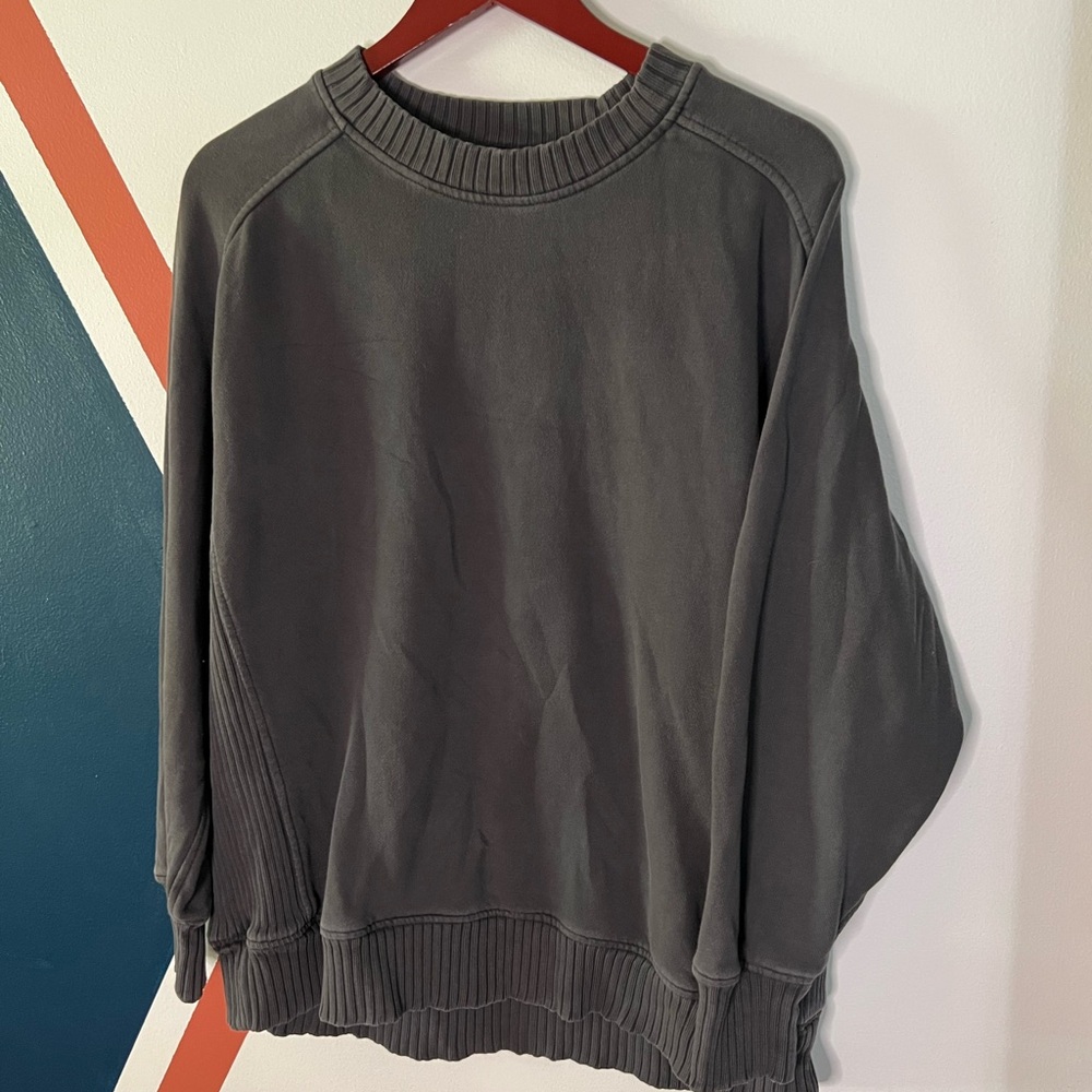 aerie Charcoal Knit Crewneck Sweater - Picture 1 of 5